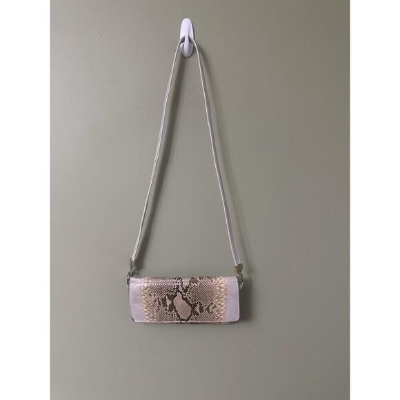 Vintage Snakeskin Small Snap Leather Crossbody Purse Romag 90s 80s - Picture 1 of 10